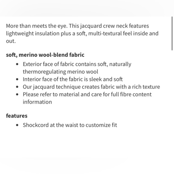 LULULEMON ATHLETICA Jacquard Merino Wool Multi Texture Crew Neck Sweater - Picture 5 of 9